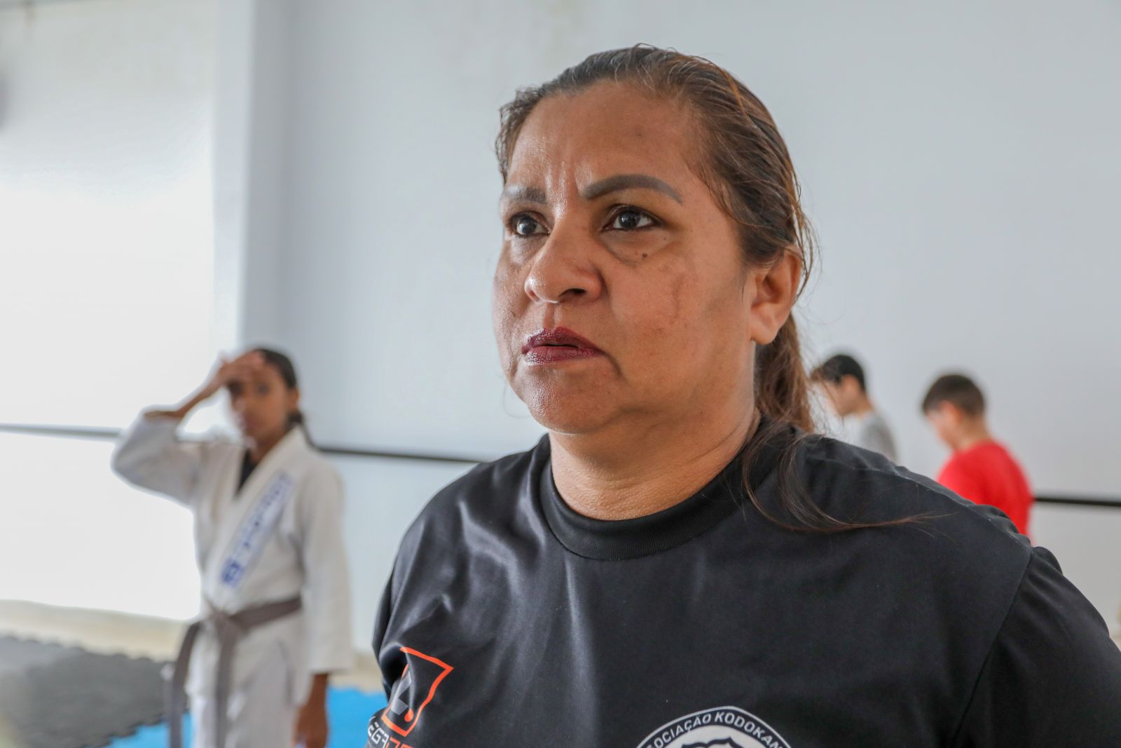 Francisca acompanha a neta durante os treinos