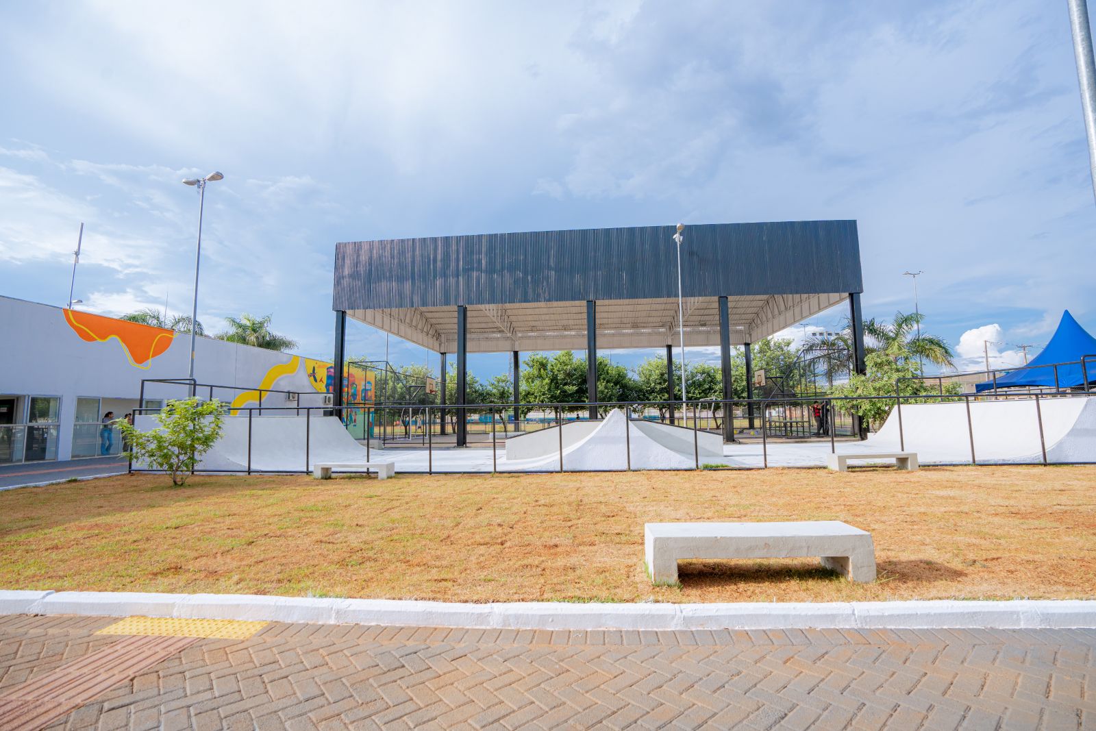 Uma nova quadra de areia foi construída para novas atividades 