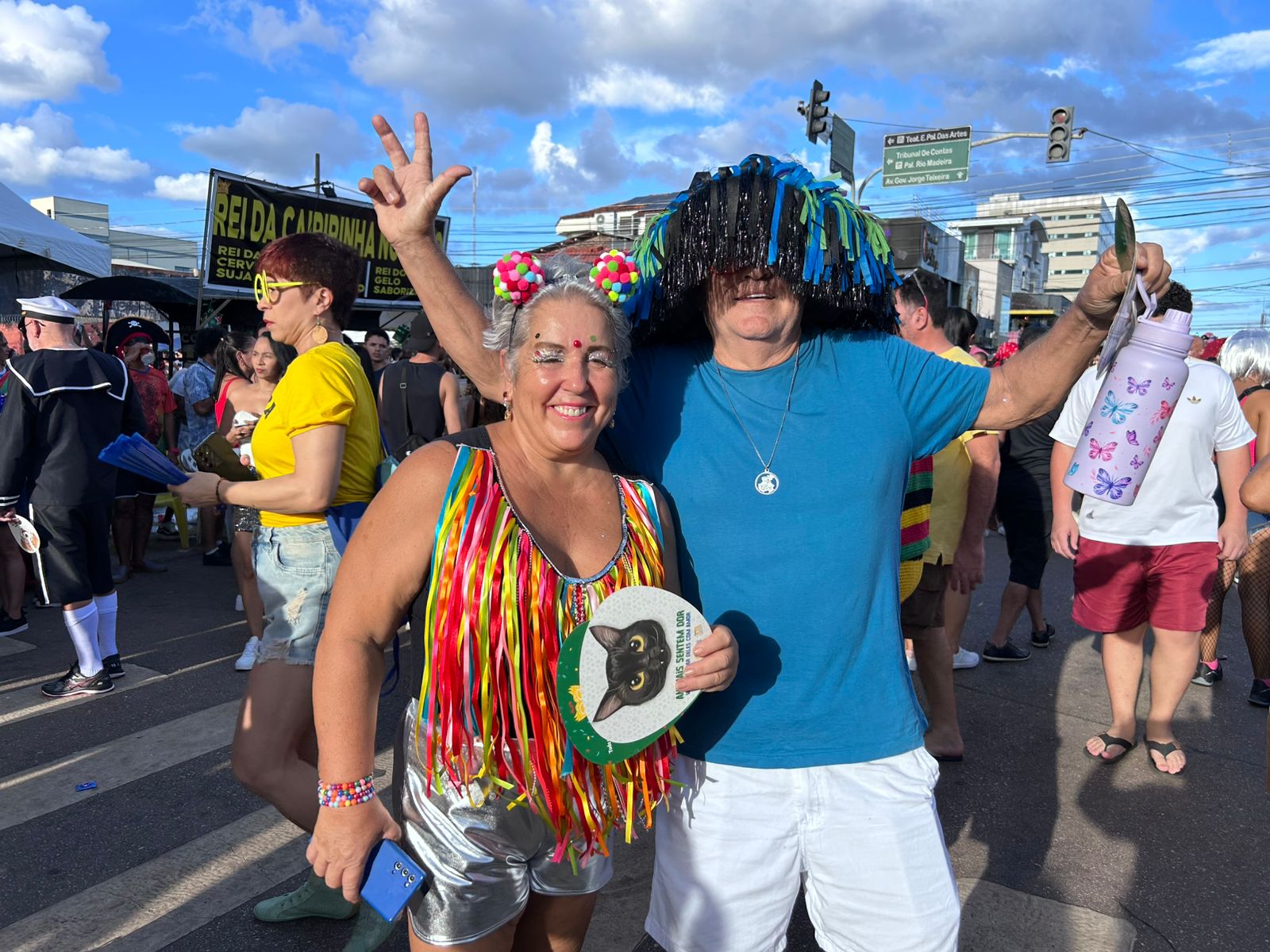 Márcia Antonetti e Wilmo Alves curtiram o bloco Pirarucu do Madeira